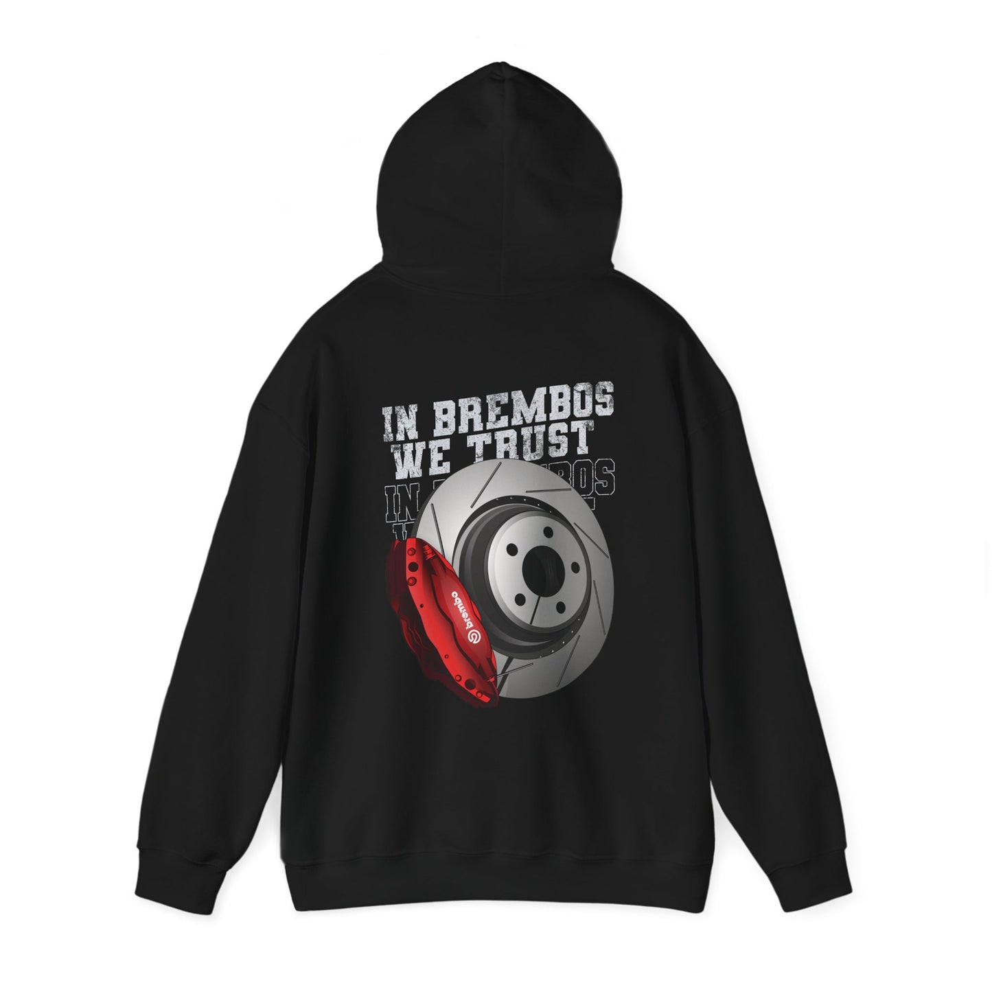 L.S.R Red (lifestyle racing) in brembos we trust graphic hoodie