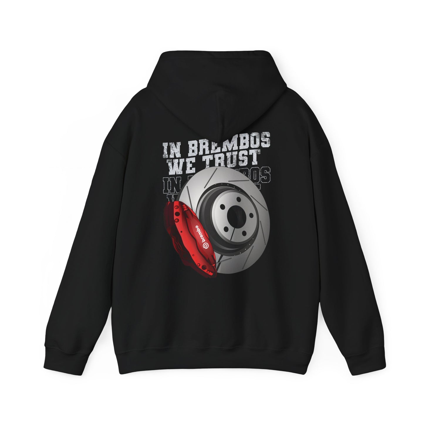 L.S.R Red (lifestyle racing) in brembos we trust graphic hoodie