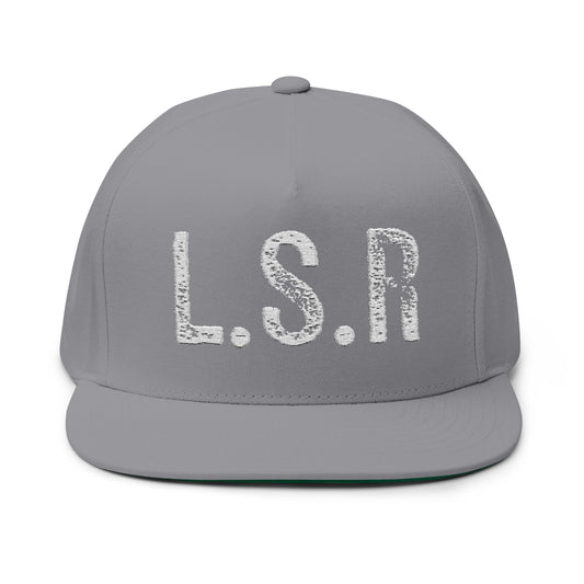 L.S.R white(Lifestyle racing) Flat Bill Cap
