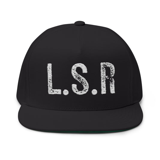 L.S.R white(Lifestyle racing) Flat Bill Cap